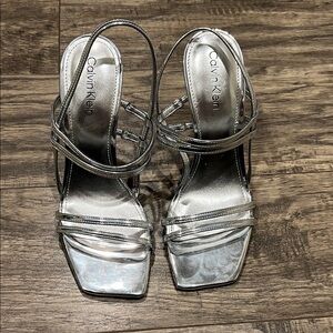 Calvin Klein Metallic Silver Heels